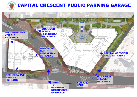 Capital Crescent Garage entrances